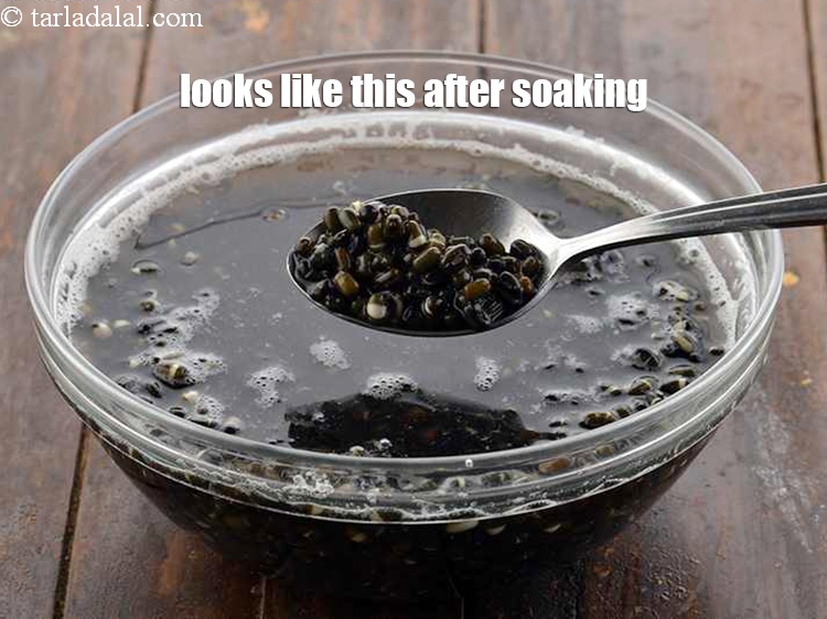 Step 5 – After soaking the whole urad dal overnight, it looks like this.