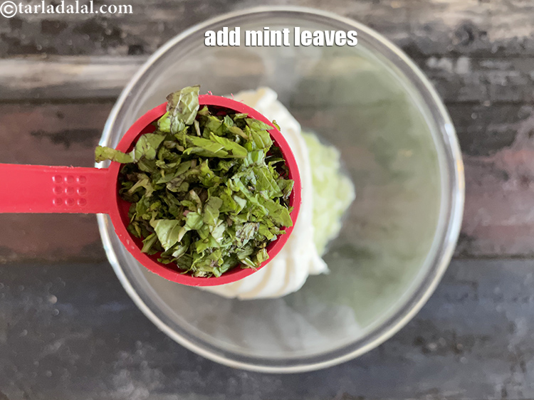 Step 9 – Add&nbsp;<meta charset="UTF-8" />2 tbsp&nbsp;finely&nbsp;<a href="glossary-chopped-mint-788i">chopped mint leaves (phudina)</a>&nbsp;leaves.