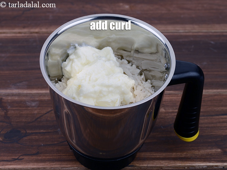 Step 5 – Add &frac12; cup <a href="https://www.tarladalal.com/glossary-curd-dahi-yogurt-yoghurt-383i">curd (dahi)</a>.