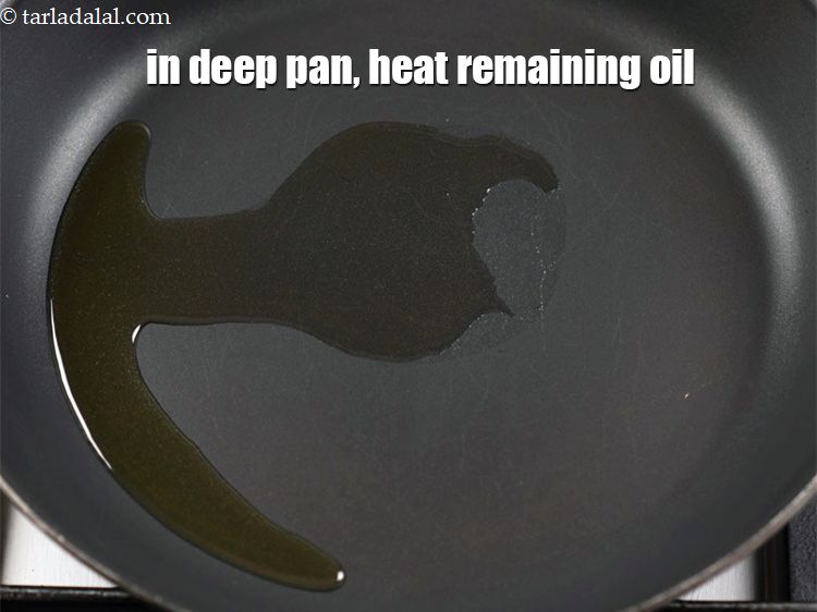 Step 5 – In a deep pan, heat remaining 1 tbsp oil.