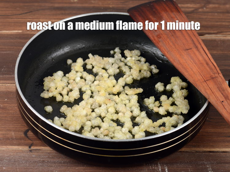 Step 5 – Roast it until it&rsquo;s puffed up on a medium flame for 1 minute, while stirring …