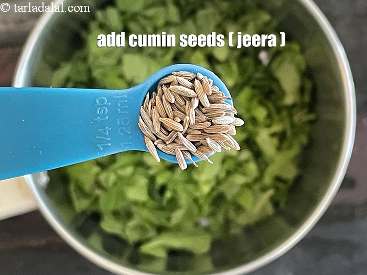 Step 5 – Add&nbsp;<meta charset="UTF-8" />1/4 tsp&nbsp;<a href="glossary-cumin-seeds-jeera-zeera-381i">cumin seeds (jeera)</a>.