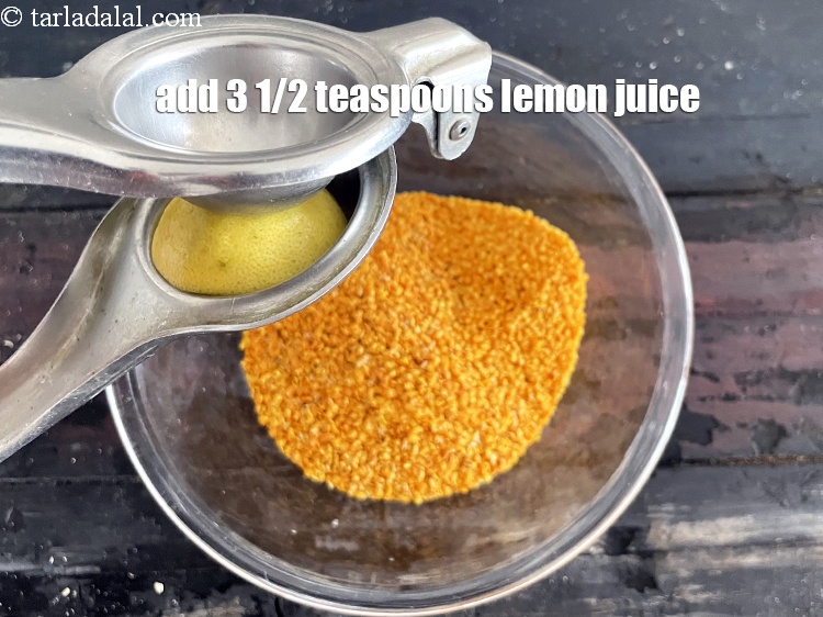Step 5 – <meta charset="UTF-8" />Add 3 1/2 tsp&nbsp;<a href="glossary-lemon-juice-numbi-ka-ras-nimbu-ka-juice-471i">lemon juice</a>.&nbsp;