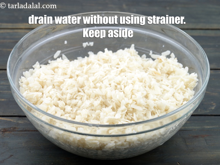 Step 5 – Drain the water without using a strainer. Keep aside.&nbsp;