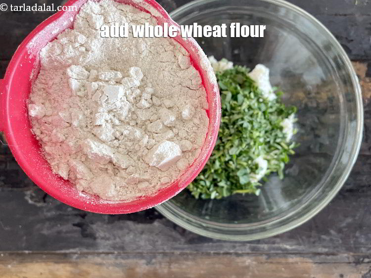 Step 6 – Add&nbsp;<meta charset="UTF-8" />3/4 cup&nbsp;<a href="glossary-whole-wheat-flour-gehun-ka-atta-gehun-ka-aata-429i">whole wheat flour (gehun ka atta)</a>.&nbsp;Whole wheat flour&nbsp;is excellent for&nbsp;<a href="https://www.tarladalal.com/recipes-for-Diabetic-Recipes-370">diabetics</a>&nbsp;as …