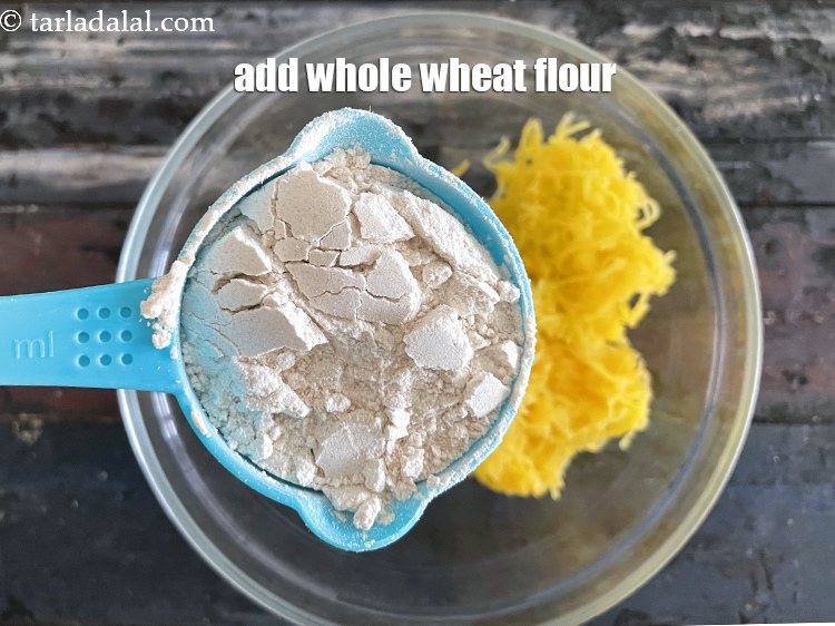 Step 8 – Add&nbsp;<meta charset="UTF-8" />1/2 cup&nbsp;<a href="glossary-whole-wheat-flour-gehun-ka-atta-gehun-ka-aata-429i">whole wheat flour (gehun ka atta)</a>.