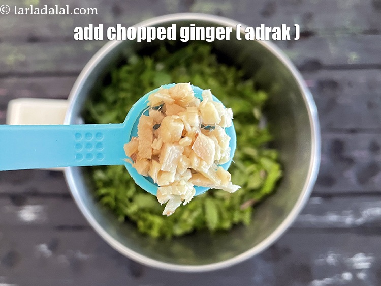 Step 14 – Add&nbsp;<meta charset="UTF-8" />1/4 tsp&nbsp;<a href="glossary-chopped-ginger-786i">chopped ginger (adrak)</a>.