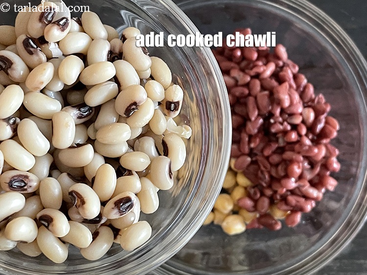 Step 30 – Add cooked chawli.