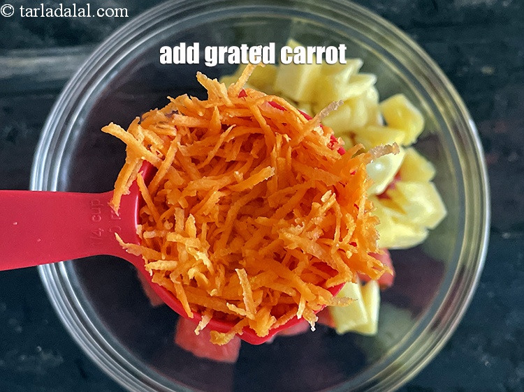 Step 6 – Add&nbsp;<meta charset="UTF-8" />1/4 cup&nbsp;<a href="glossary-grated-carrot-816i">grated carrot</a>.