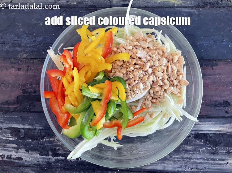 Step 17 – Add&nbsp;<meta charset="UTF-8" />3/4 cup&nbsp;<a href="glossary-sliced-capsicum-165i">sliced coloured capsicum</a>.