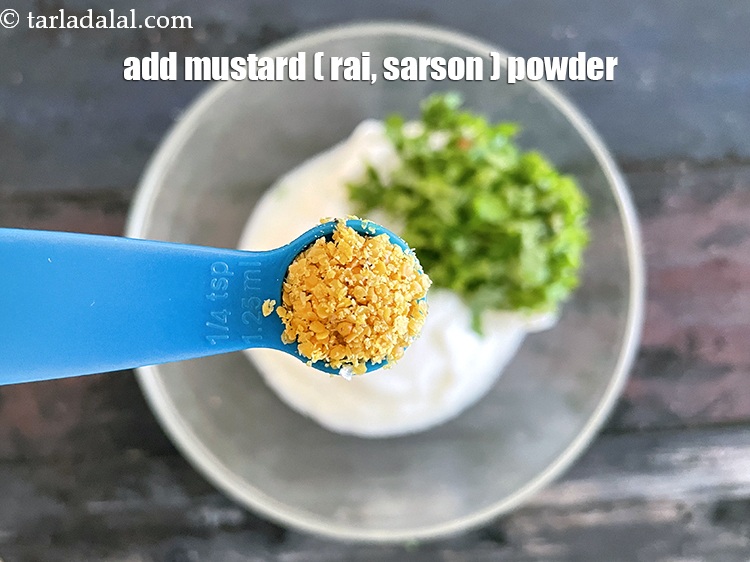 Step 18 – Add&nbsp;<meta charset="UTF-8" />1/4 tsp&nbsp;<a href="glossary-mustard-powder-rai-powder-sarson-powder-powdered-sarson-526i">mustard (rai / sarson) powder</a>.