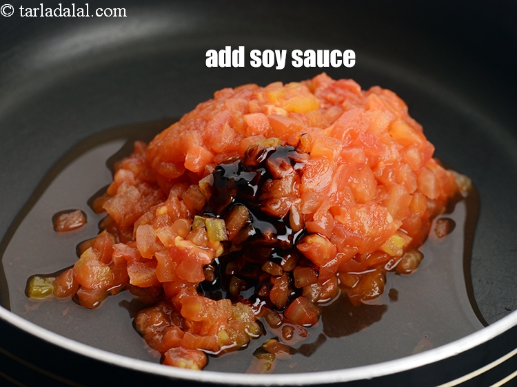 Step 5 – Add &frac12; tsp soy sauce.
