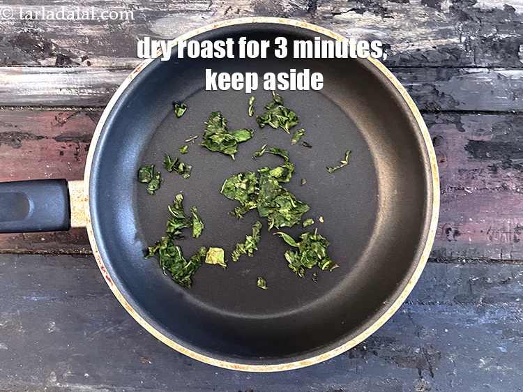 Step 10 – Dry roast on a slow flame for 3 minutes. Keep aside.