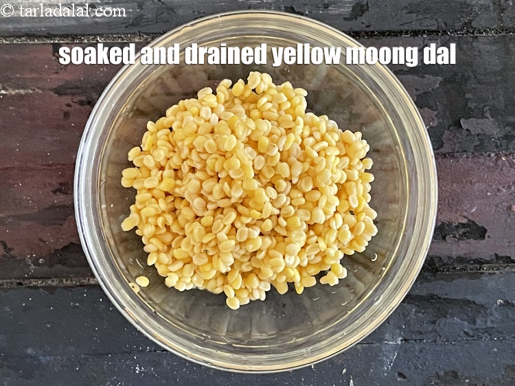 Step 5 – Soaked and drained yellow moong dal.