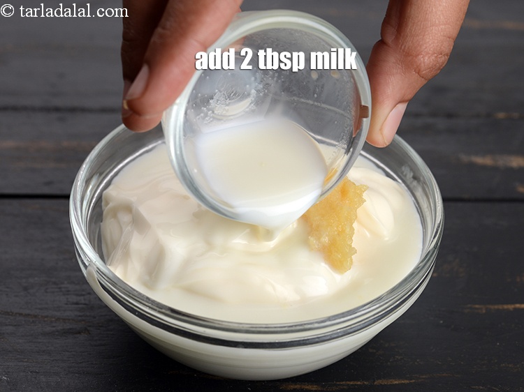 Step 6 – Add 2 tbsp milk.