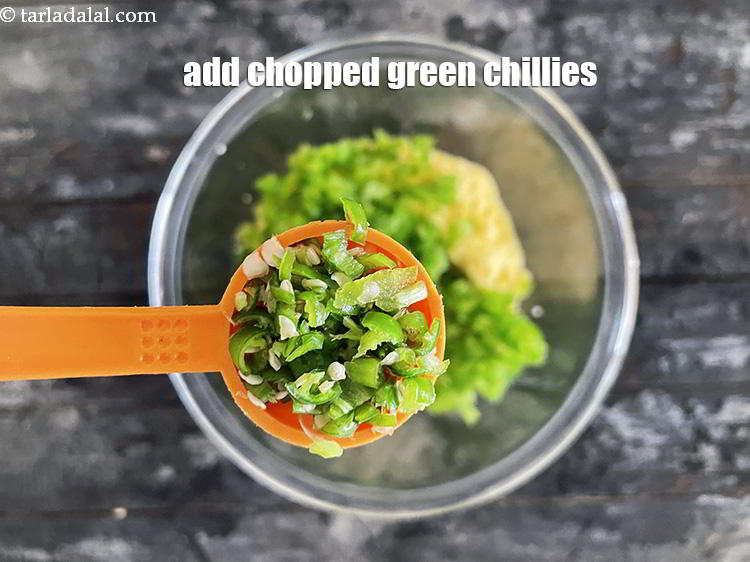 Step 11 – Add&nbsp;<meta charset="UTF-8" />2 tsp&nbsp;finely&nbsp;<a href="glossary-chopped-green-chilli-820i">chopped green chillies</a>.