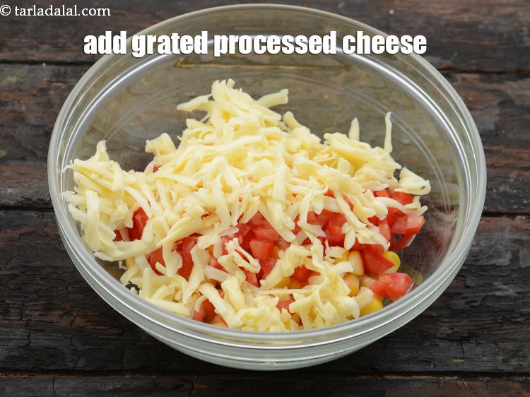 Step 5 – Add 3/4 cup&nbsp;<a href="https://www.tarladalal.com/glossary-grated-processed-cheese-868i">grated processed cheese</a>.&nbsp;