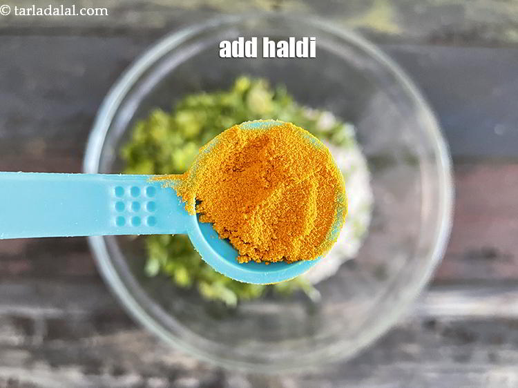 Step 5 – Add&nbsp;<meta charset="UTF-8" />1/2 tsp&nbsp;<a href="glossary-turmeric-powder-haldi-645i">turmeric powder (haldi)</a>.