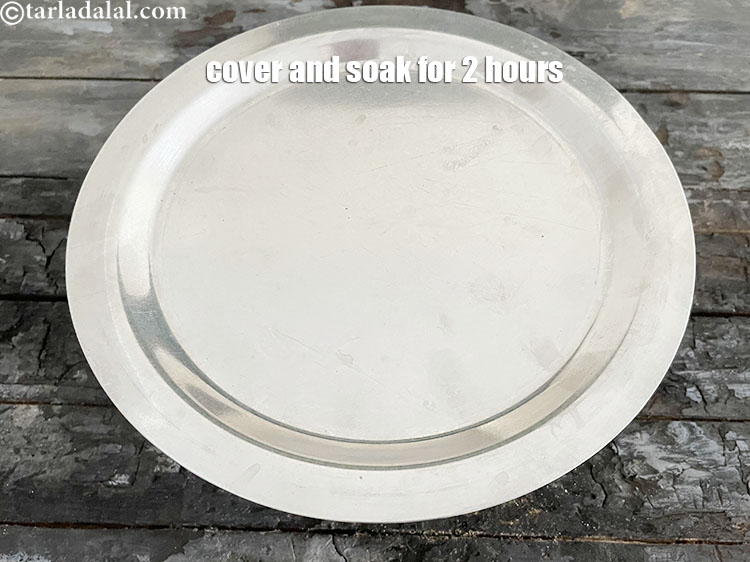 Step 6 – Cover and soak the dal in warm water for at least 2&nbsp;hours.&nbsp;