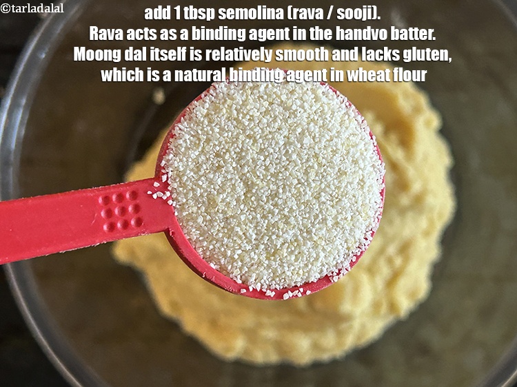 Step 37 – Adding rava to the batter acts as a binding agent. Moong dal itself is relatively …