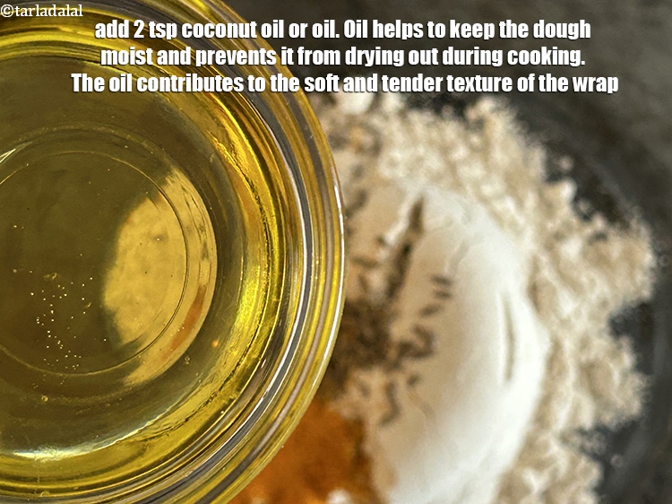 Step 6 – Add&nbsp;<meta charset="UTF-8" />2 tsp coconut oil or&nbsp;<a href="glossary-oil-671i">oil</a>.&nbsp;Oil helps to keep the dough moist and …