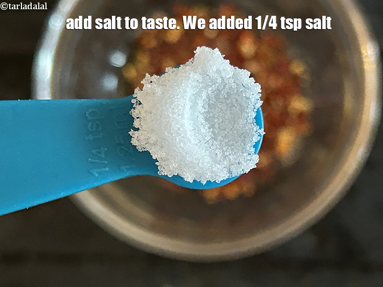 Step 6 – Add salt to taste. We added 1/4 tsp salt.