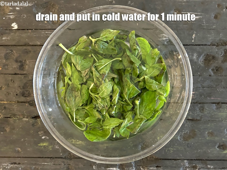 Step 7 – Drain and put in cold water for 1 minute.