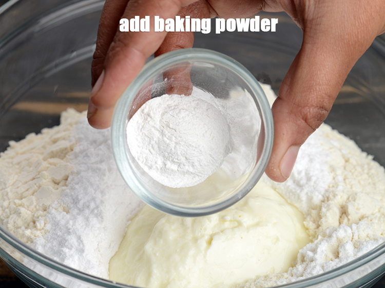 Step 6 – Add 1 tsp <a href="https://www.tarladalal.com/glossary-baking-powder-425i">baking powder</a>.