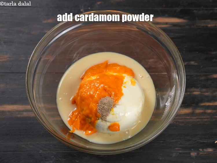 Step 6 – Add &frac14; tsp <a href="https://www.tarladalal.com/glossary-cardamom-powder-elaichi-powder-265i">cardamom (elaichi) powder</a>.
