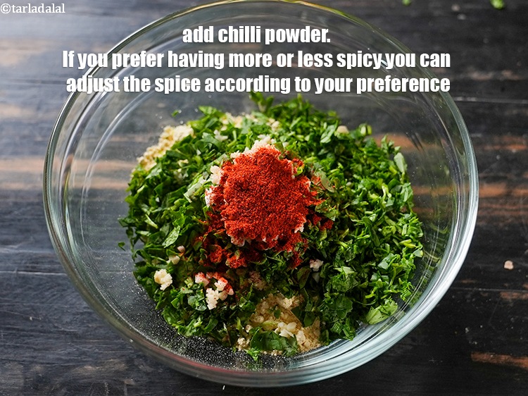 Step 6 – Add 1 1/2 tsp <a href="https://www.tarladalal.com/glossary-chilli-powder-red-chilli-powder-339i">chilli powder</a>.