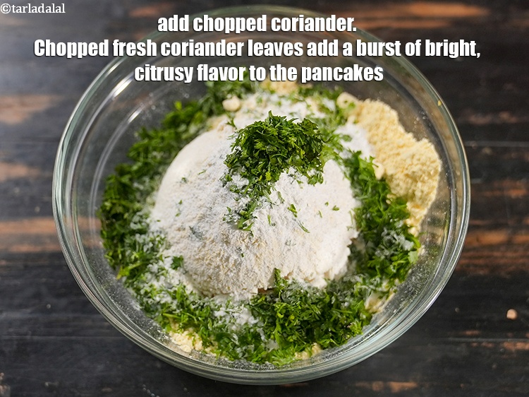 Step 6 – Add 1/4 cup <a href="https://www.tarladalal.com/glossary-chopped-coriander-783i">chopped coriander (dhania)</a>. Chopped fresh coriander leaves add a burst of …