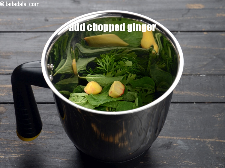Step 6 – Add 1 tsp <a href="https://www.tarladalal.com/glossary-chopped-ginger-786i">chopped ginger (adrak)</a>.
