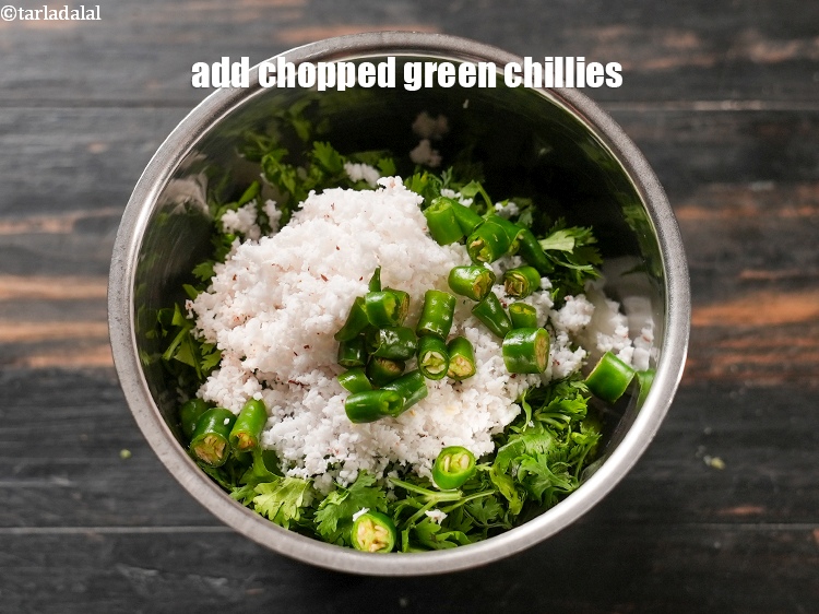 Step 7 – Add chopped green chillies.