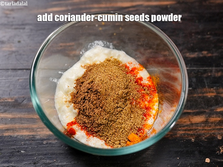 Step 6 – Add 2 tsp <a href="https://www.tarladalal.com/glossary-coriander-cumin-seeds-powder-dhania-jeera-powder-375i">coriander-cumin seeds (dhania-jeera) powder</a>.