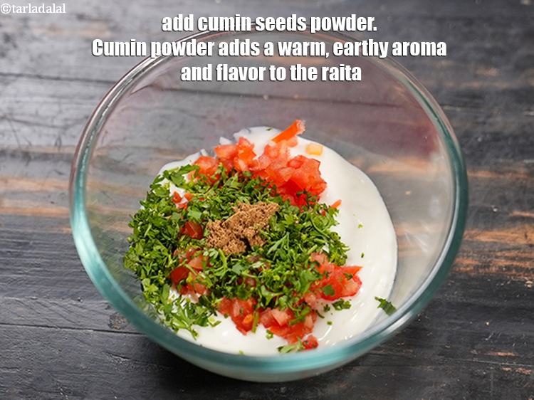 Step 6 – Add &frac14; tsp <a href="https://www.tarladalal.com/glossary-cumin-seeds-powder-jeera-powder-zeera-powder-382i">cumin seeds (jeera) powder</a>. Cumin powder adds a warm, earthy aroma …