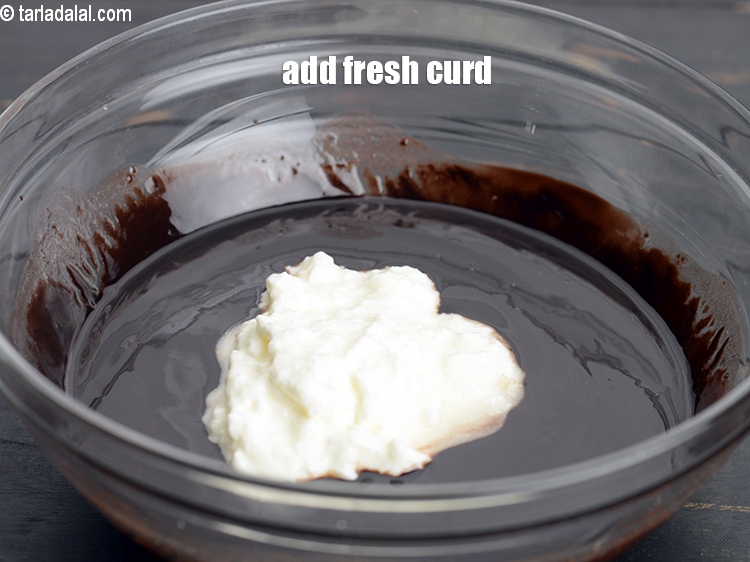 Step 7 – Add &frac12; cup fresh <a href="https://www.tarladalal.com/glossary-curd-dahi-yogurt-yoghurt-383i">curd (dahi)</a>.