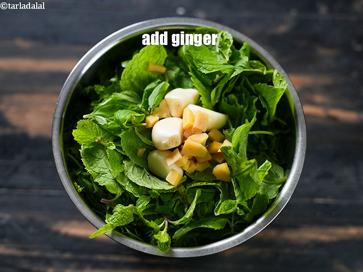 Step 6 – Add 1 tsp <a href="https://www.tarladalal.com/glossary-chopped-ginger-786i">chopped ginger (adrak)</a>.