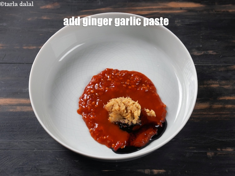 Step 6 – Add&nbsp;1 tbsp <a href="https://www.tarladalal.com/glossary-ginger-adrak-453i">ginger (adrak)</a>&nbsp;<a href="https://www.tarladalal.com/glossary-garlic-paste-lehsun-ki-paste-lahsun-ki-paste-350i">garlic (lehsun) paste</a>.