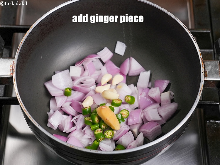 Step 6 – Add &frac12; inch ginger piece.