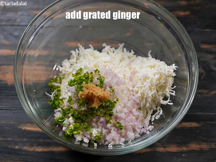 Step 6 – Add 1/2 tsp <a href="https://www.tarladalal.com/glossary-grated-ginger-943i">grated ginger (adrak)</a>.