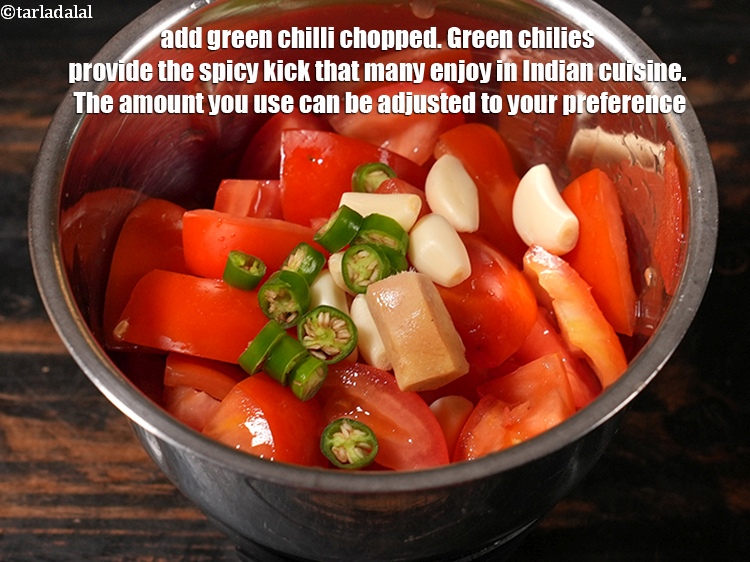 Step 6 – Add 1 <a href="https://www.tarladalal.com/glossary-green-chillies-hari-mirch-331i">green chilli</a> chopped. Green chilies provide the spicy kick that many enjoy …