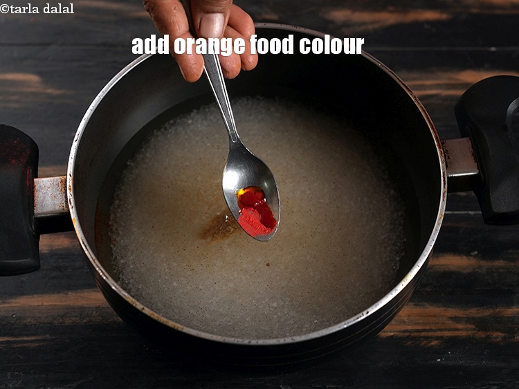 Step 6 – Add orange food colour.