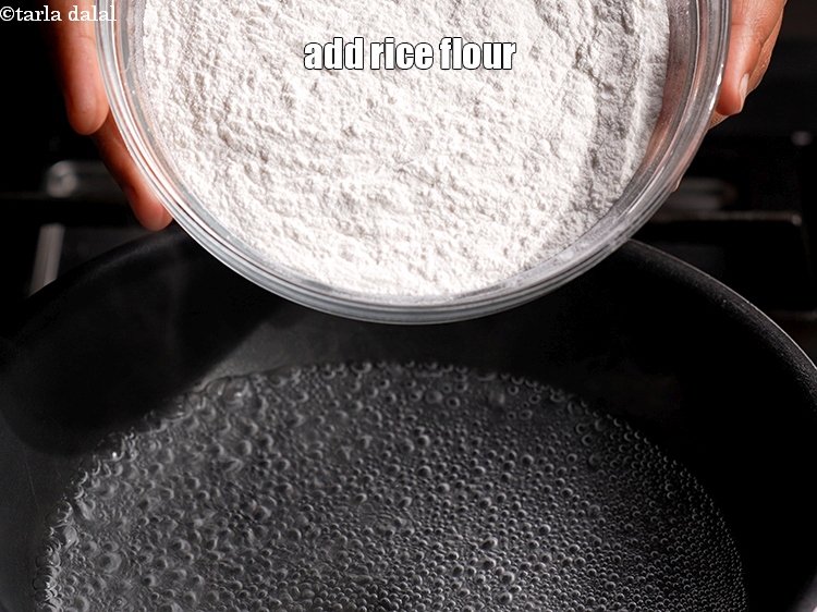 Step 6 – Add 2 cups of rice flour.