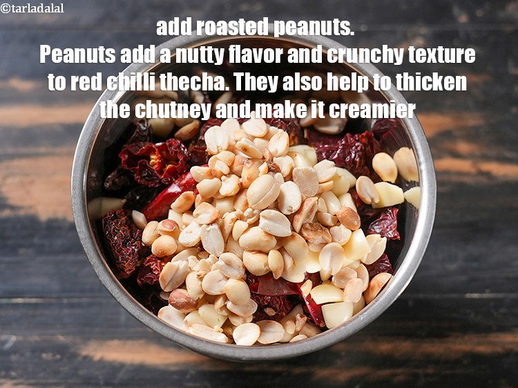 Step 6 – Add 2 tbsp&nbsp;<a href="https://www.tarladalal.com/glossary-roasted-peanuts-871i">roasted peanuts</a>. Peanuts add a nutty flavor and crunchy texture to red …