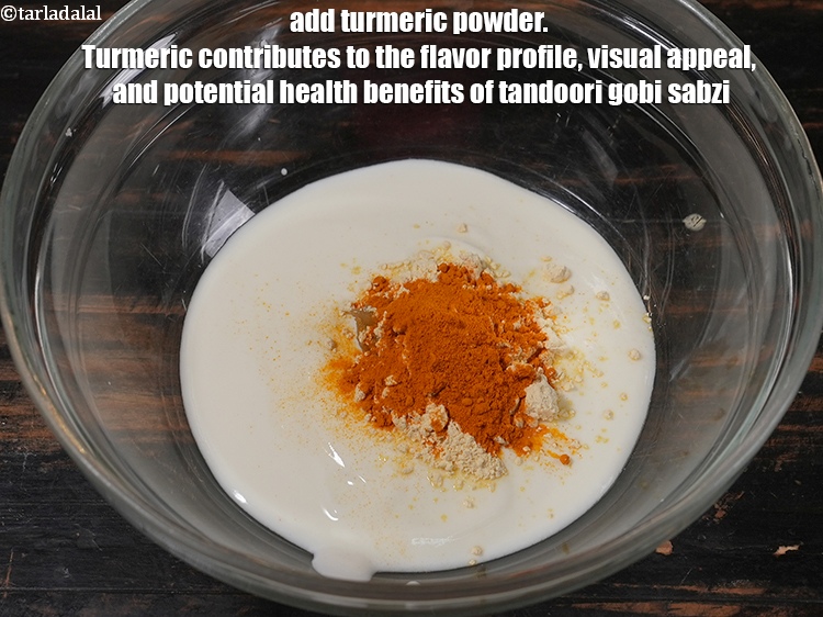 Step 6 – Add &frac12; tsp <a href="https://www.tarladalal.com/glossary-turmeric-powder-haldi-645i">turmeric powder (haldi)</a>. Turmeric contributes to the flavor profile, visual appeal, …