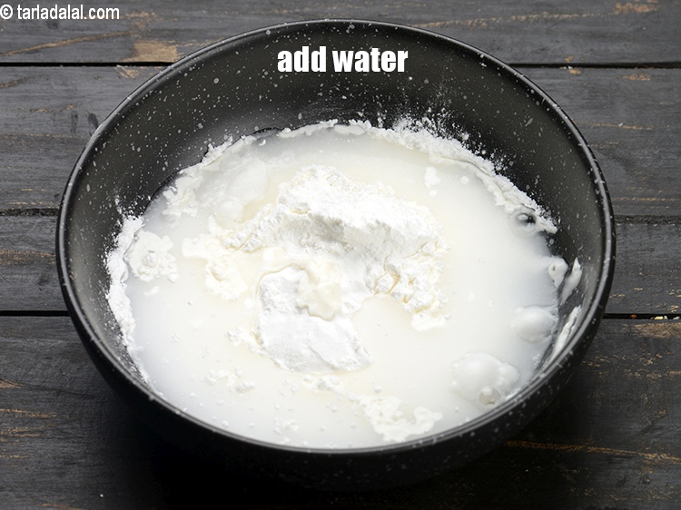 Step 7 – Add &frac12; cup water.
