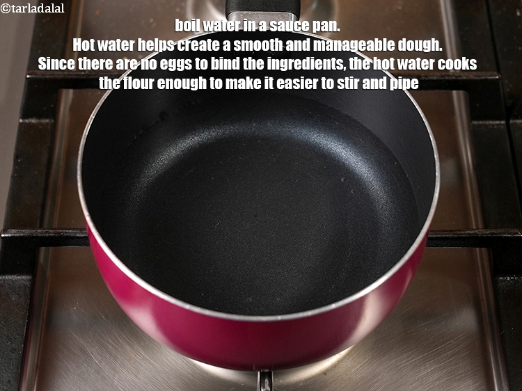 Step 6 – To make <strong>eggless churros recipe | cinnamon sugar churros | Nutella stuffed churros |</strong> boil …