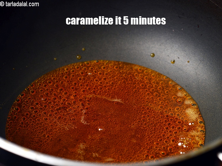 Step 6 – Caramelize it on medium flame, it will take approx. 5 minutes.&nbsp;
