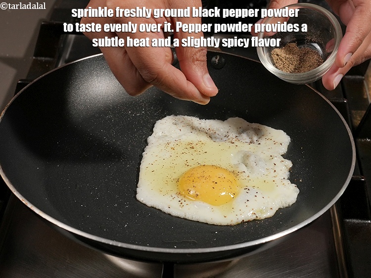 Step 6 – Sprinkle freshly ground black pepper powder to taste evenly over it. Pepper powder provides a …
