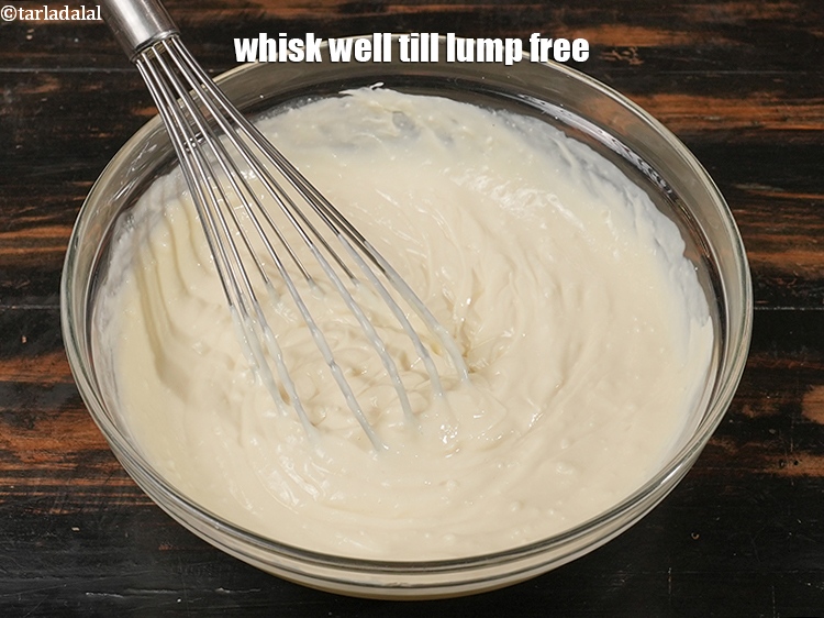 Step 6 – Whisk well till lump free.